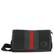 将图像加载到图库查看器中，GUCCI Cherie line Crossbody Bag Black181064 Leather Canvas
