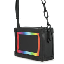 将图像加载到图库查看器中，LOUIS VUITTON Soft Trunk Noir/Righe RainbowM30341 Taiga Leather
