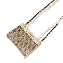 Load image into Gallery viewer, CHANEL Matelasse motif Chain Necklace GoldAB6135 Pearl Metal Leather
