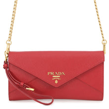 Load image into Gallery viewer, PRADA Saffiano Leather Chain wallet Red1DH057 Leather
