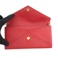 Load image into Gallery viewer, PRADA Saffiano Leather Chain wallet Red1DH057 Leather
