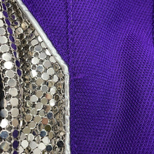 Load image into Gallery viewer, GUCCI Metal Zip Track Pants Size XS(170/74A) Purple/Silver/Yellow740119 Polyester55% Cotton45%
