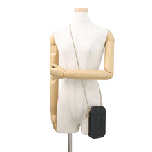 将图像加载到图库查看器中，Dior Cannage Lady Dior Call'in Dior Phone Holder 2-Way BlackS0872ONMJ Lambskin
