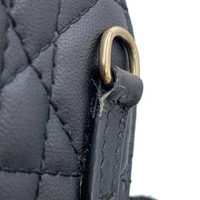 将图像加载到图库查看器中，Dior Cannage Lady Dior Call'in Dior Phone Holder 2-Way BlackS0872ONMJ Lambskin
