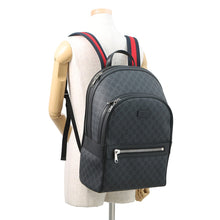 将图像加载到图库查看器中，GUCCI GGBlack Backpack Black771158 GG Supreme Leather Size Medium
