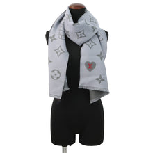 Load image into Gallery viewer, LOUIS VUITTON Monogram Vivienne CVD Scarf GrayM79124 Wool 100%
