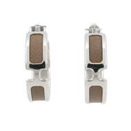HERMES Olymp Earrings Etoupe Metal Epsom