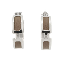 Load image into Gallery viewer, HERMES Olymp Earrings Etoupe Metal Epsom

