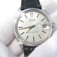 将图像加载到图库查看器中，TUDOR Oyster Date W34mm Stainless Steel Leather Silver Dial7992

