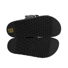 Load image into Gallery viewer, HERMES Extra Sandals Black Leather Rubber Size 37.5
