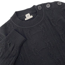 Load image into Gallery viewer, HERMES Knit Chaine d'AncrePattern long sleeve Size 36 Black2H2644D6 Wool 80% Cashmere20%
