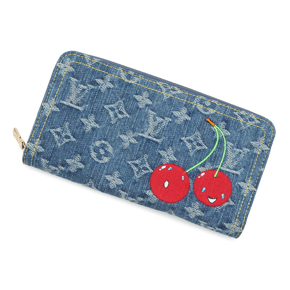 LOUIS VUITTON LV × TM Zippy Wallet BlueM23161 Monogram Cherry