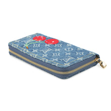 将图像加载到图库查看器中，LOUIS VUITTON LV × TM Zippy Wallet BlueM23161 Monogram Cherry Denim
