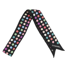 Load image into Gallery viewer, CHANEL All-over CC Logo Scarf Black/Multicolor Silk100%
