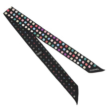 Load image into Gallery viewer, CHANEL All-over CC Logo Scarf Black/Multicolor Silk100%
