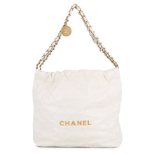 Load image into Gallery viewer, CHANEL CHANEL22 Handbag WhiteAS3260 Shiny Calf Leather Size Small
