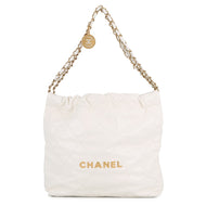 CHANEL CHANEL22 Handbag WhiteAS3260 Shiny Calf Leather Size Small