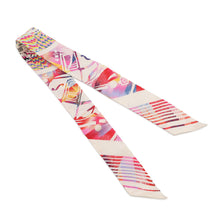 Load image into Gallery viewer, HERMES Twilly MarbleSilk EX-LIBRIS Kyoto Marble Pink/White/Blue Silk100%
