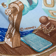 Load image into Gallery viewer, HERMES Carre ≪Board-a-Board≫ Size 80 Blue Ciel/Green/Multicolor Cotton100%
