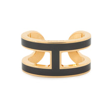 Load image into Gallery viewer, HERMES Ear cuff Pop H Black Gold Plated Lacquer
