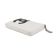 将图像加载到图库查看器中，CHANEL Cambon Line Zip Around Long Cloth White/Black/PinkA26710 Calf Leather

