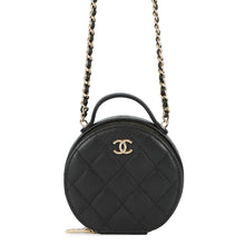 Load image into Gallery viewer, CHANEL Matelasse Round ChainShoulder Bag BlackAP2502 Caviar Leather
