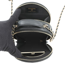 Load image into Gallery viewer, CHANEL Matelasse Round ChainShoulder Bag BlackAP2502 Caviar Leather
