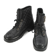 CHANEL Matelasse short boots BlackG36424 Leather Size 37.5C