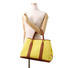Load image into Gallery viewer, HERMES Garden Party Lime/Brown Toile Officier Negonda Leather Size PM
