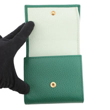 Load image into Gallery viewer, GUCCI Double G Medium Wallet Green/Light Green598587 Leather

