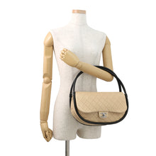 Load image into Gallery viewer, CHANEL Matelasse Hula Hoop Handbag Beige/BlackA66222 Lambskin
