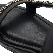 Load image into Gallery viewer, CHANEL Chain strap Sandals BlackG46300 Leather Size 38
