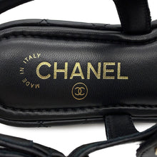 Load image into Gallery viewer, CHANEL Chain strap Sandals BlackG46300 Leather Size 38
