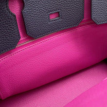 Load image into Gallery viewer, HERMES Birkin Verso Blue Nuit/Rose Purple Taurillon Clemence Size 30
