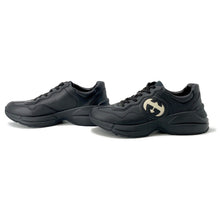 将图像加载到图库查看器中，GUCCI Lighton Sneakers Black757857 CowhideLeather Size 9 1/2(Approximately11.2")
