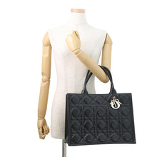 Load image into Gallery viewer, Dior Macrocannage Book Tote Bag BlackM1324OWHP Calf Leather Size Medium
