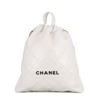 CHANEL CHANEL22 Backpack WhiteAS3313 Leather Size Large
