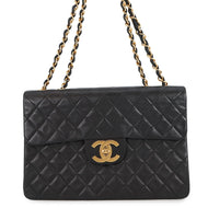 CHANEL Jumbo Matelasse ChainShoulder Bag BlackA01094 Lambskin Size 34