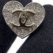 Load image into Gallery viewer, CHANEL CC Logo Heart EarringsABH084 Metal Rhinestone
