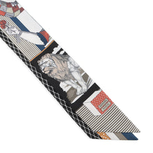 Load image into Gallery viewer, HERMES Twilly Grand Théâtre Nouveau Black/Etoupe/Terracotta Silk100%
