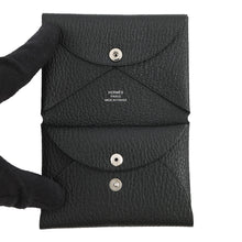 将图像加载到图库查看器中，HERMES Calvi Duo Black Chevre Myzore Goatskin
