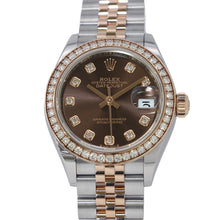 Load image into Gallery viewer, ROLEX Lady-Datejust Diamond Bezel W28mm Stainless Steel K18PG Chocolate Dial279381RBR
