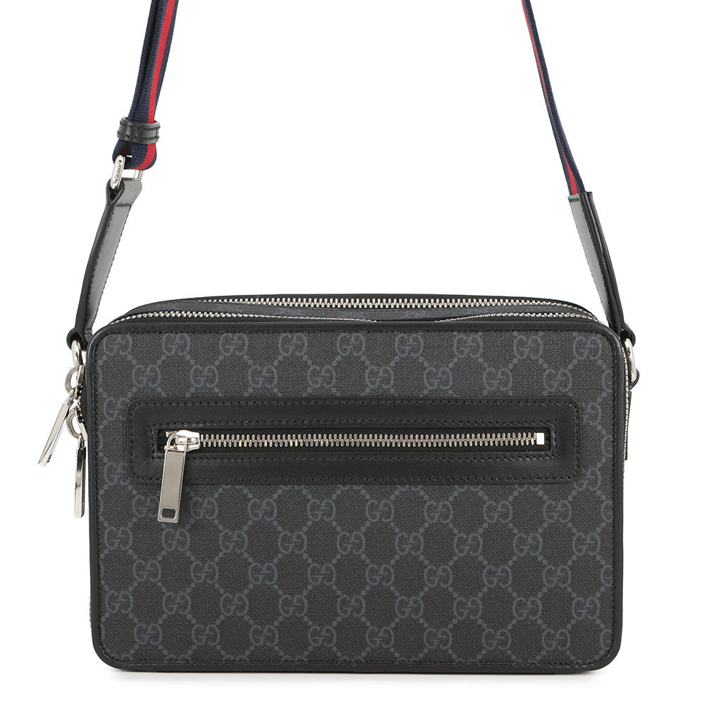 GUCCI GGBlack Shoulder Bag Black822072 FADJA GG Supreme Leather