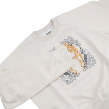 Load image into Gallery viewer, HERMES Raglan Sleeve Knitted Fabric "Della Cavalleria" Embroidery Size 38 Blanc CasseH5H4626DE9134 Silk68% Cotton32%
