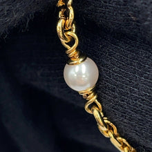 Load image into Gallery viewer, CHANEL CC Logo 3-row Long NecklaceABB320 Gold Plated Rhinestone Faux Pearl
