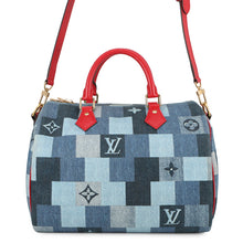 Load image into Gallery viewer, LOUIS VUITTON Speedy Bandouliere Blue/RedM45041 Monogram Denim Size 30
