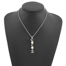 Load image into Gallery viewer, CHANEL CC Logo Faux Pearl Rhinestone NecklaceABF722 Metal Faux Pearl Rhinestone
