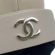 Load image into Gallery viewer, CHANEL Chain logo loafers Light GrayG37430 Patent Leather Size 37
