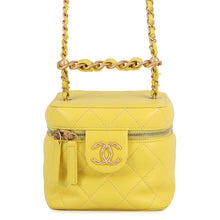 Load image into Gallery viewer, CHANEL Matelasse Vanity ChainShoulder Bag YellowAS3228 Lambskin
