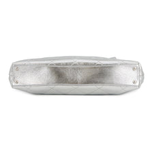 Load image into Gallery viewer, CHANEL CC Logo Club Monaco Chain Tote Bag Silver Shiny Calf Leather
